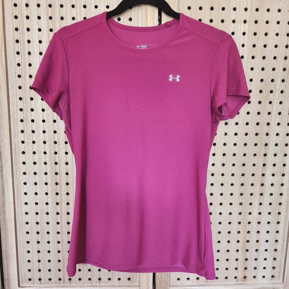 Under Armour Heatgear‎ Fuchsia Color Crewneck Short Sleeve Shirt Women SM